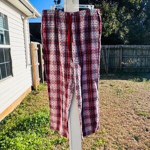 NWT VICTORIA’S SECRET Red and White Plaid Pants